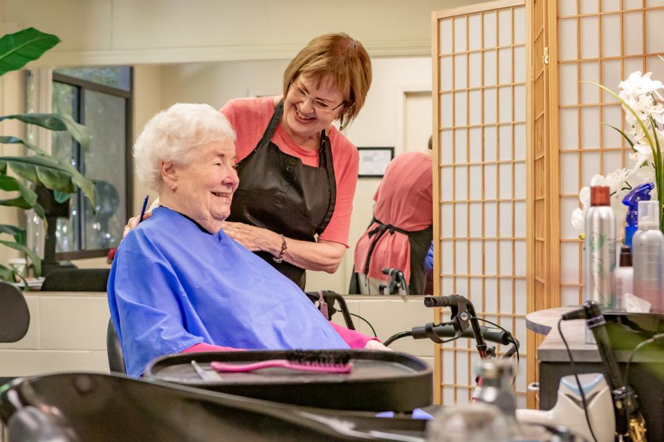 Resident at the beauty salon