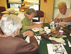 Residents enjoying an art activity