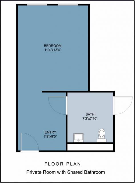 Private-Room-with-Shared-Bath Floor Plan